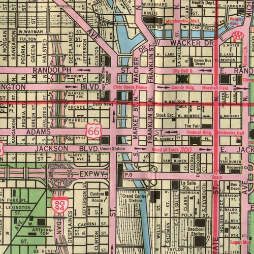 Monroe Street Bridge 1972 AAA Map