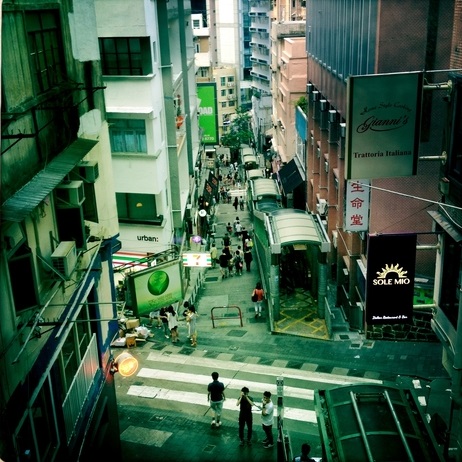 Looking Down the Central-Mid-Levels Escalator